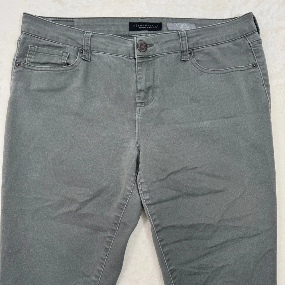 Aeropostale Jeggings Womens 12 Gray Ankle‎ Jegging Mid Rise Skinny Stretch Pants